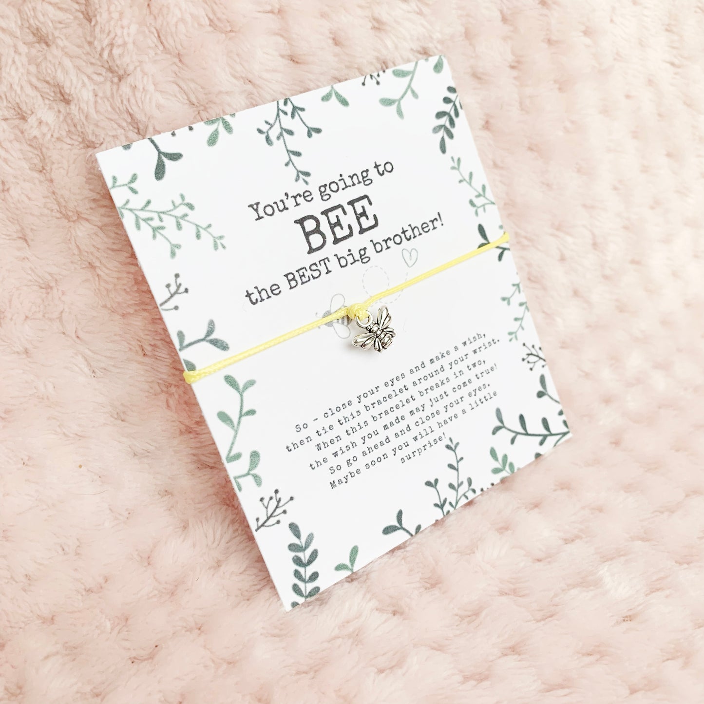 Promoted to Big Sister or Brother wish bracelet - Big Sibling Gift