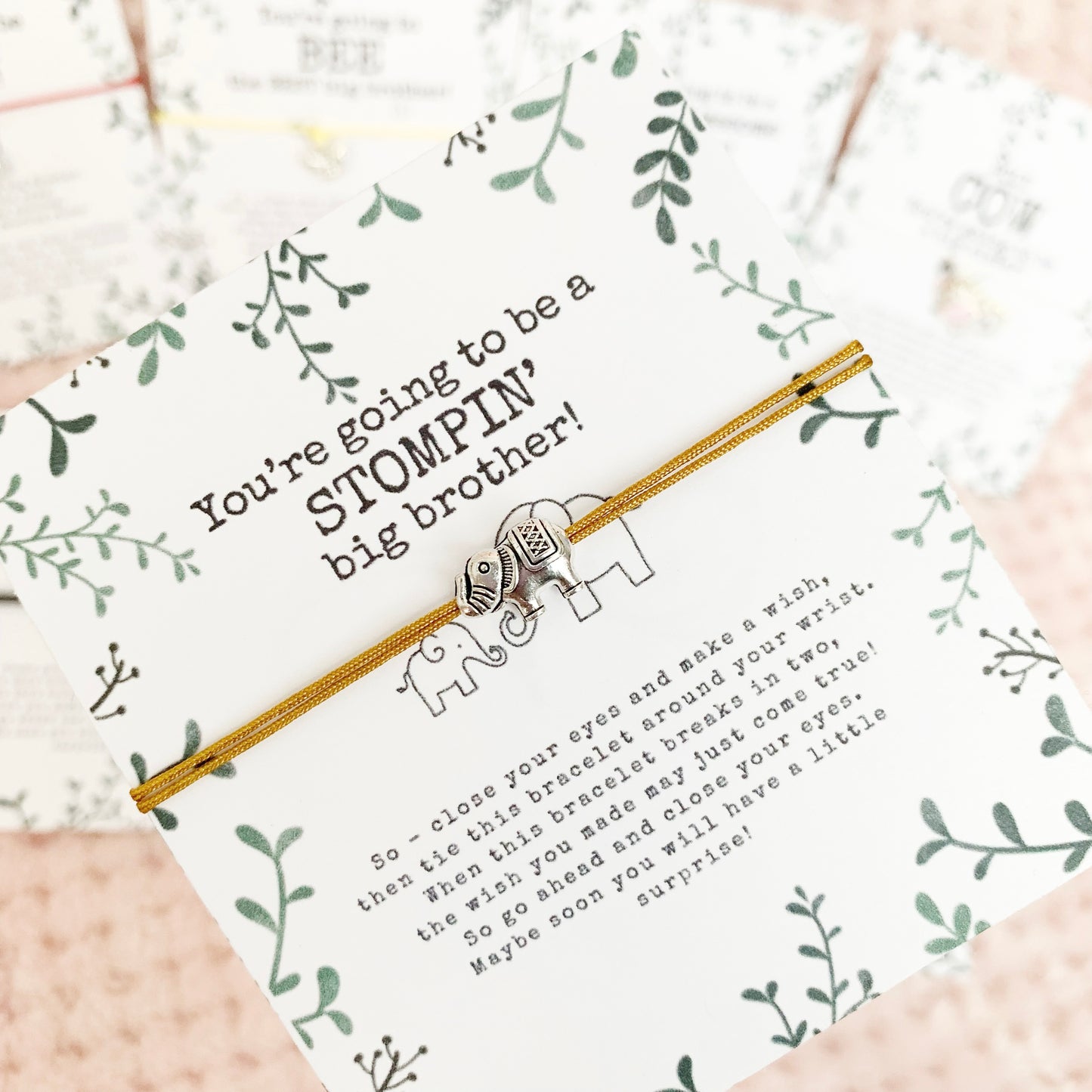 Promoted to Big Sister or Brother wish bracelet - Big Sibling Gift