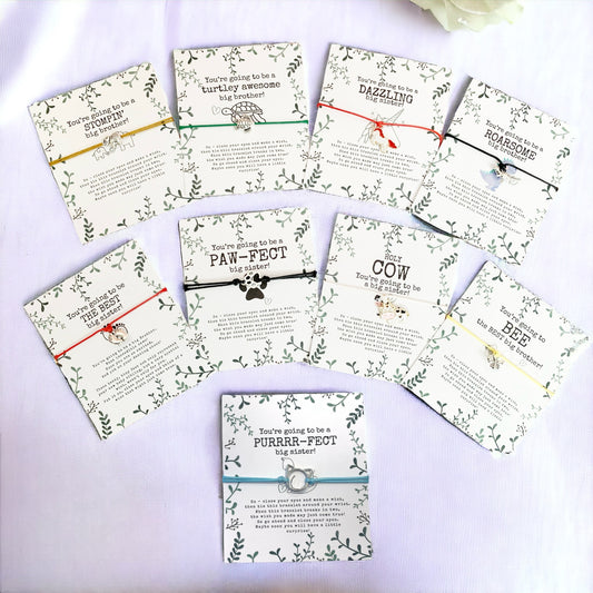 Promoted to Big Sister or Brother wish bracelet - Big Sibling Gift