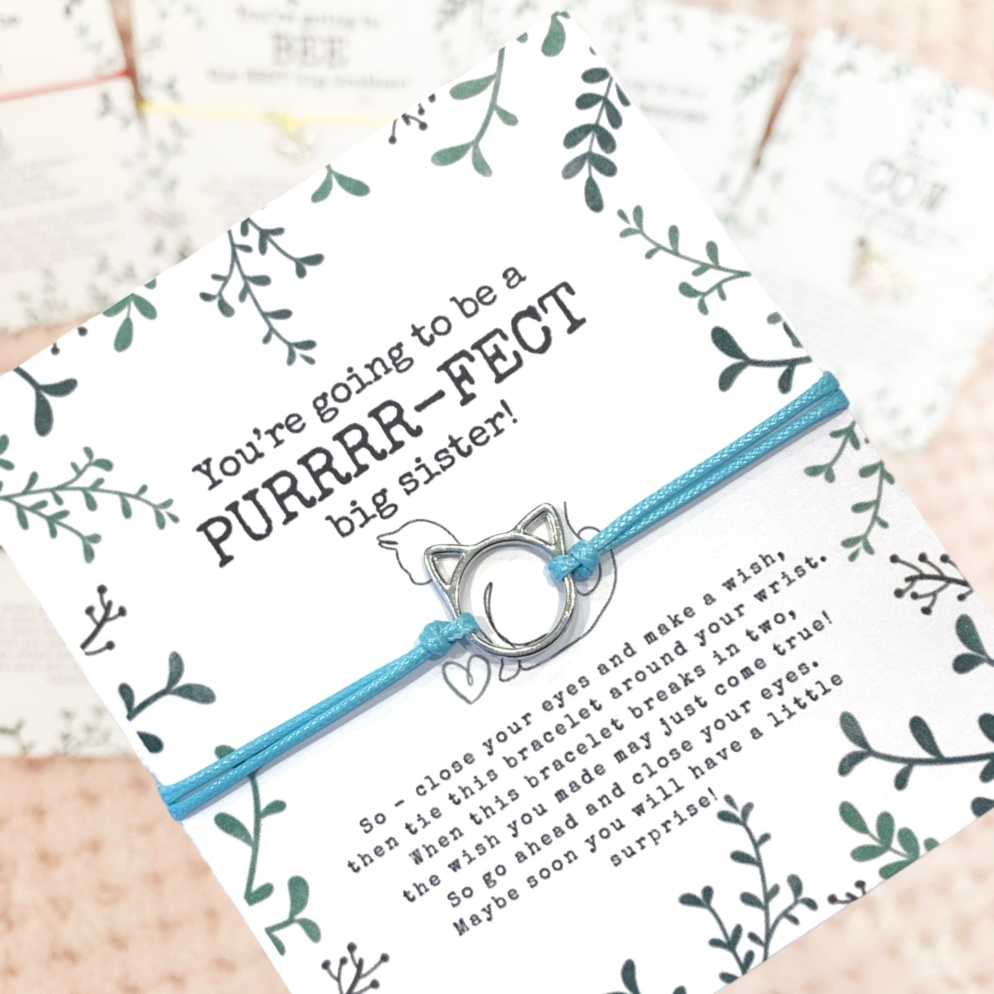 Promoted to Big Sister or Brother wish bracelet - Big Sibling Gift