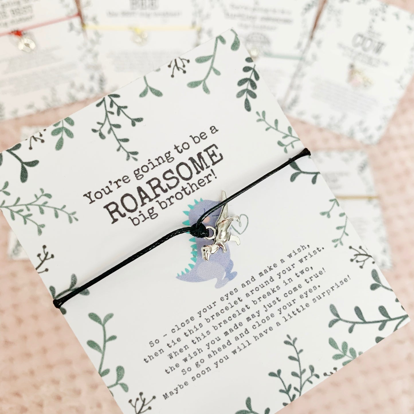 Promoted to Big Sister or Brother wish bracelet - Big Sibling Gift