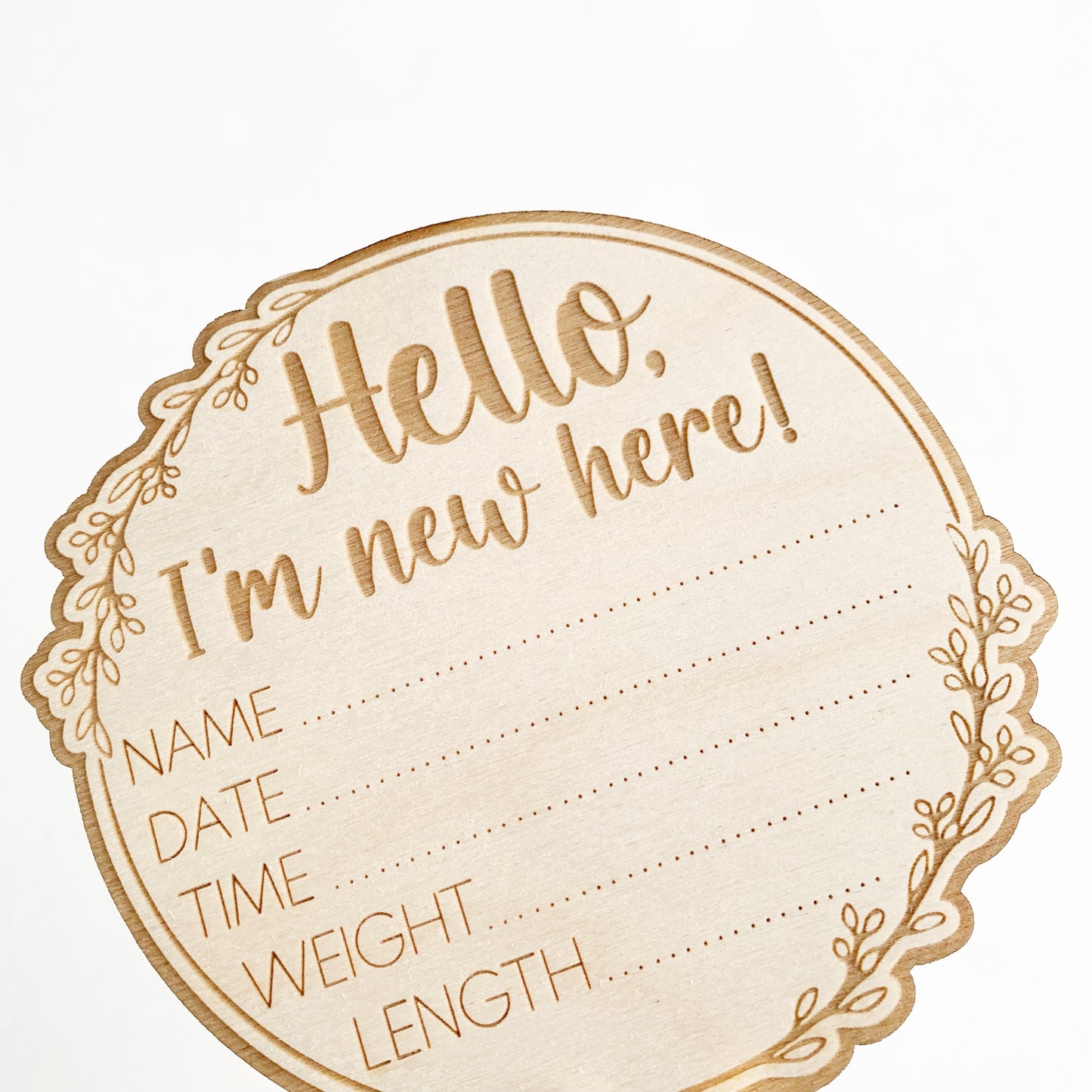 Gender Neutral Baby Name Announcement Disk Sign, Newborn Baby Birth Stat Sign, Newborn Photo Prop, Baby Arrival, Pregnancy Birth Announcement
