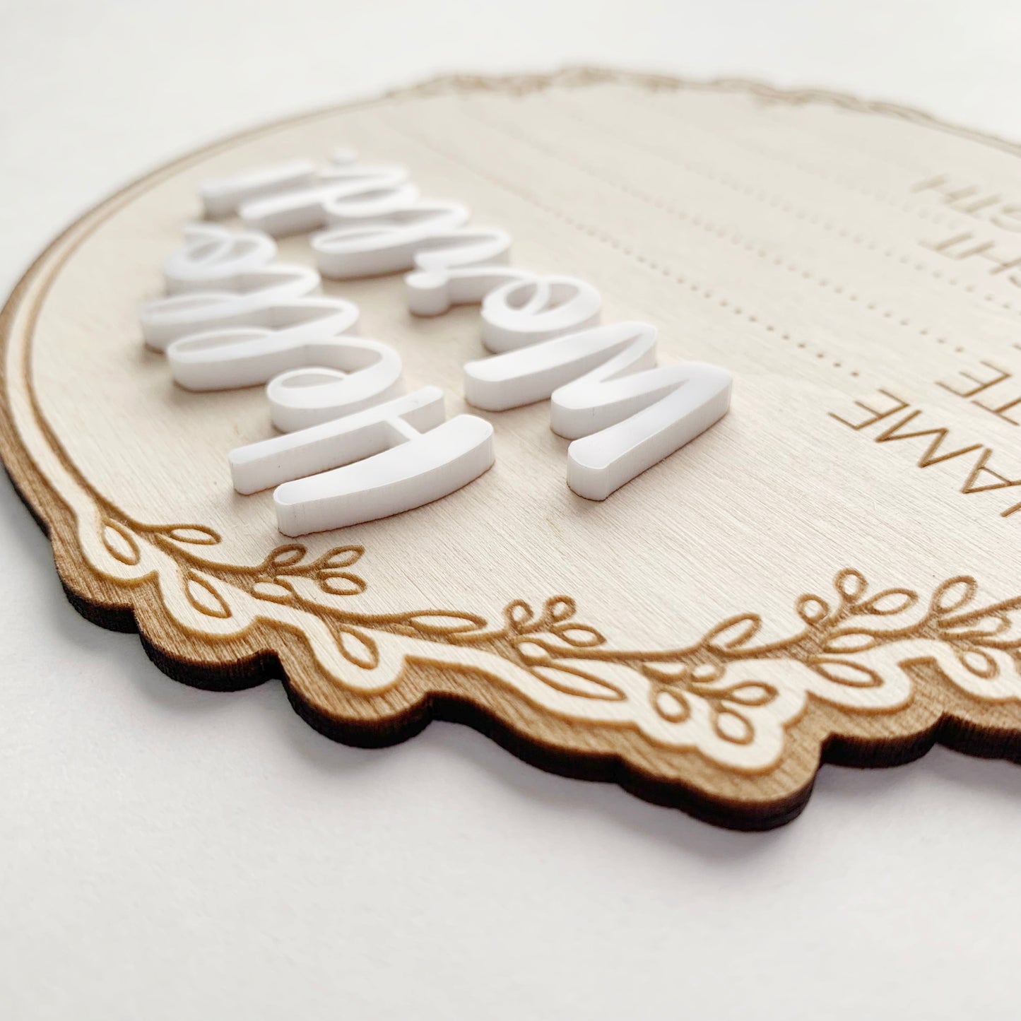 Gender Neutral Baby Name Announcement Disk Sign, Newborn Baby Birth Stat Sign, Newborn Photo Prop, Baby Arrival, Pregnancy Birth Announcement