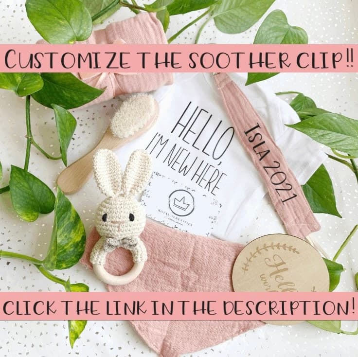 Baby Girl Gift Box, Baby Shower Gift Set, Pink, New Baby Gift, Newborn Gift, Personalized, Custom, Coming Home, Newborn Photo shoot, Bunny.