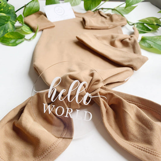 Custom Knotted Baby Gown - Gender Neutral.