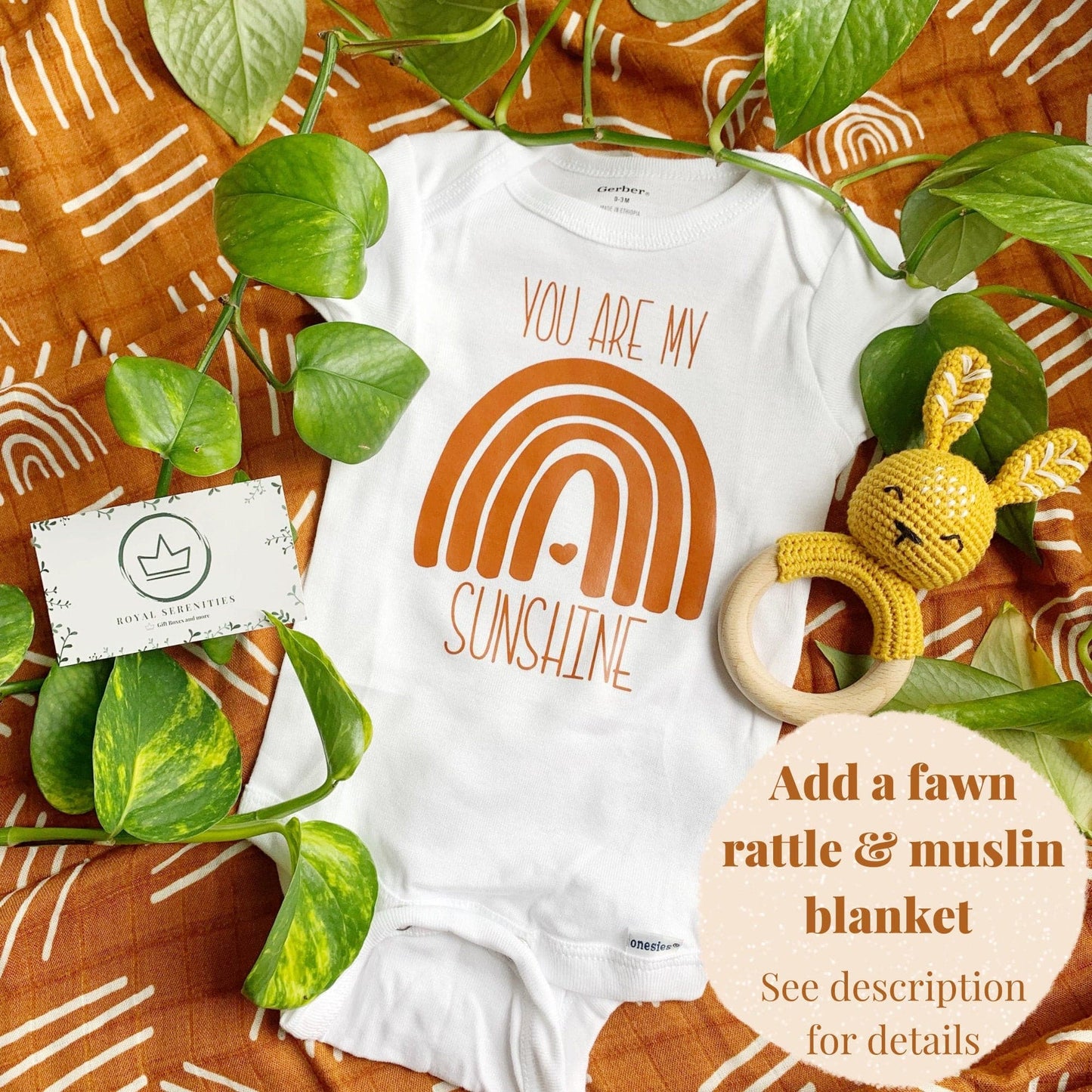 You are my Sunshine baby onesie® - Rainbow Baby Boho Gift