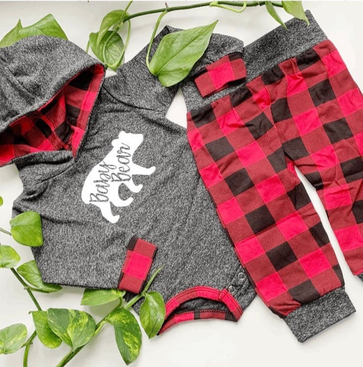 Buffalo Plaid Baby Christmas Gift Box - Personalized