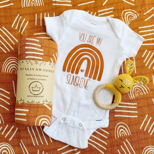 Baby Gift Box, Gender Neutral Baby Gift, you are My Sunshine, New Baby Gift, Baby Shower, Boho style, Newborn Gift, Bohemian, Woodland, Fawn.