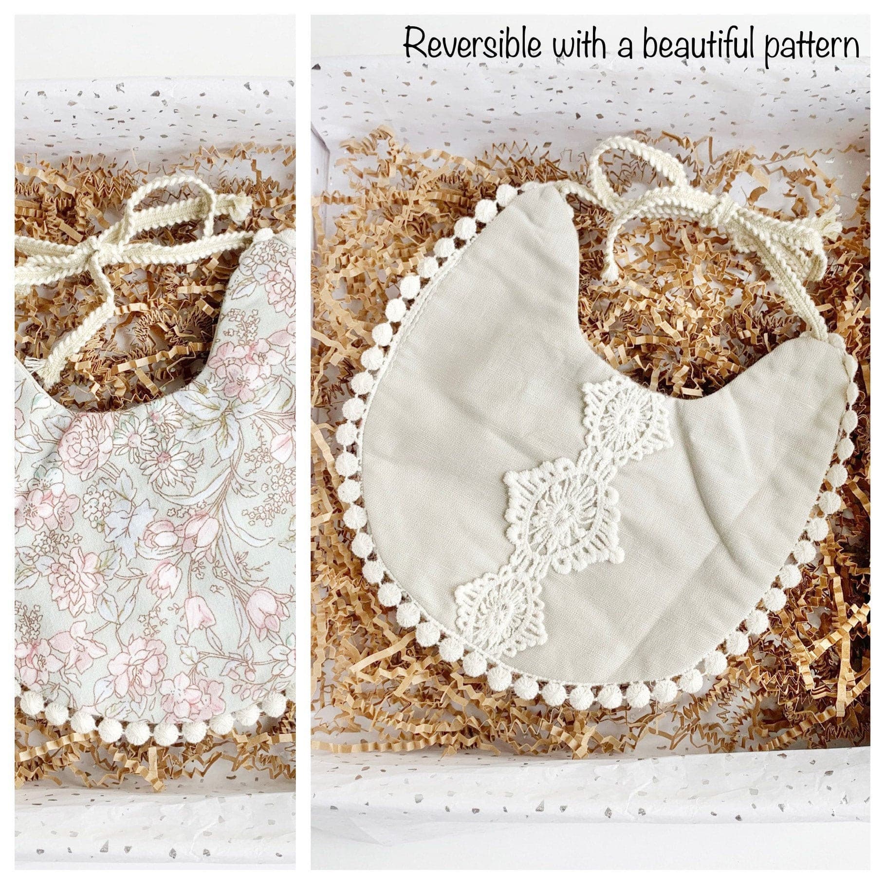 Vintage Boho Baby Bib.