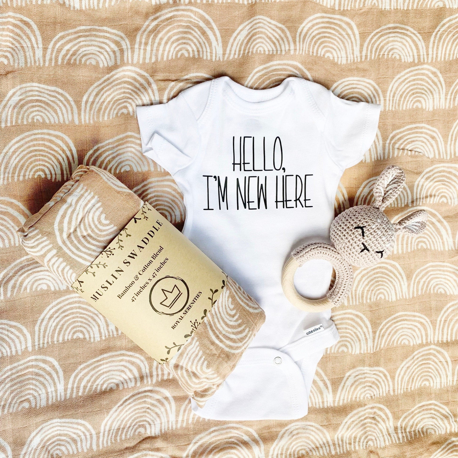 Baby Gift Box, Gender Neutral Baby Gift, New Baby Gift, Rainbow Baby Gift, Baby Shower Gift, Boho style, Newborn Gift, Woodland, Fawn.