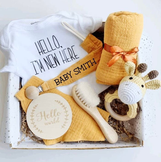 Baby Gift Box, Gender Neutral Baby Shower Gift, Baby Boy Gift, Baby Girl Gift, Newborn Gift Set, Baby Hamper Gift Basket, Personalized Gift.