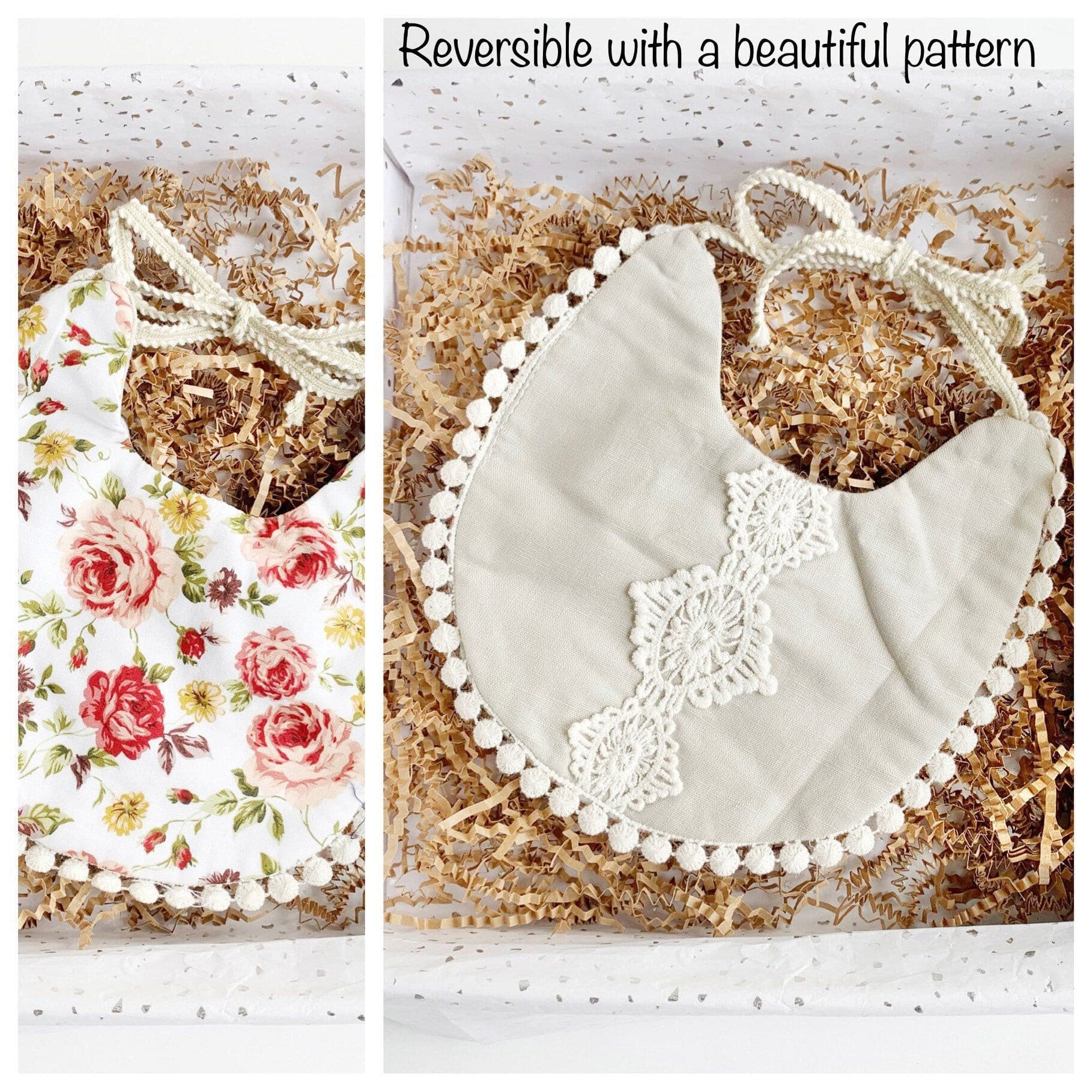 Vintage Boho Baby Bib.