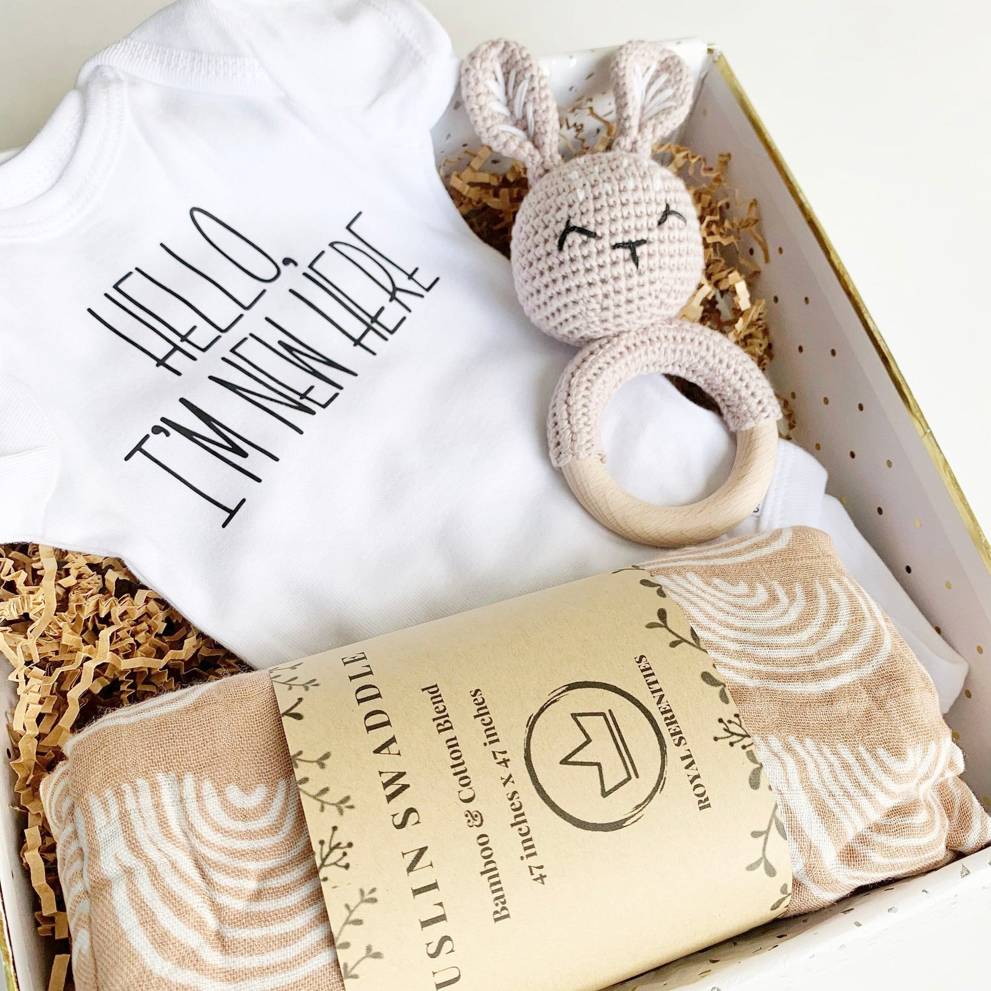 Baby Gift Box, Gender Neutral Baby Gift, New Baby Gift, Rainbow Baby Gift, Baby Shower Gift, Boho style, Newborn Gift, Woodland, Fawn.