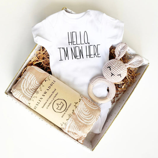 Baby Gift Box, Gender Neutral Baby Gift, New Baby Gift, Rainbow Baby Gift, Baby Shower Gift, Boho style, Newborn Gift, Woodland, Fawn.