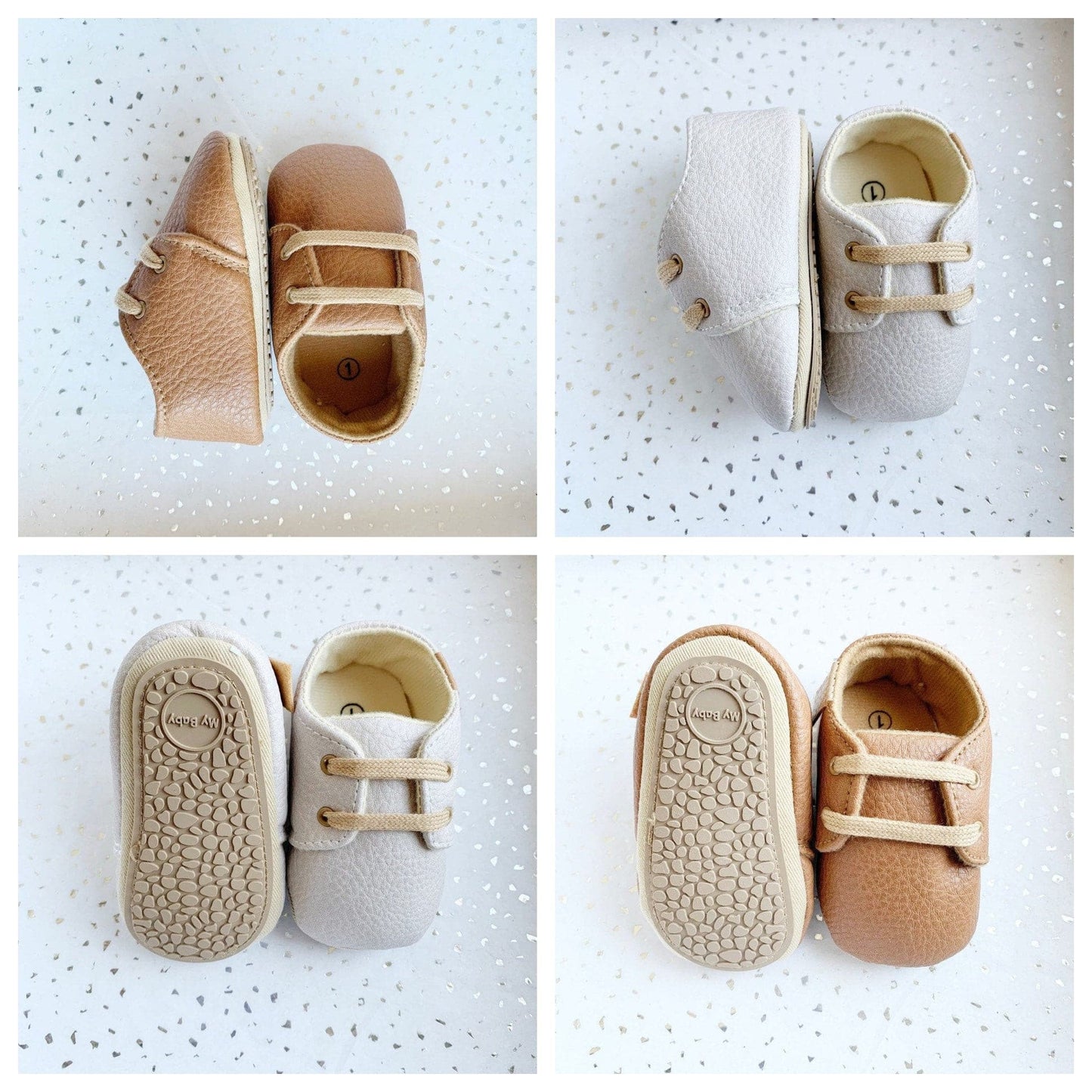 Baby Shoes - Faux Leather - First Walkers - Pastel