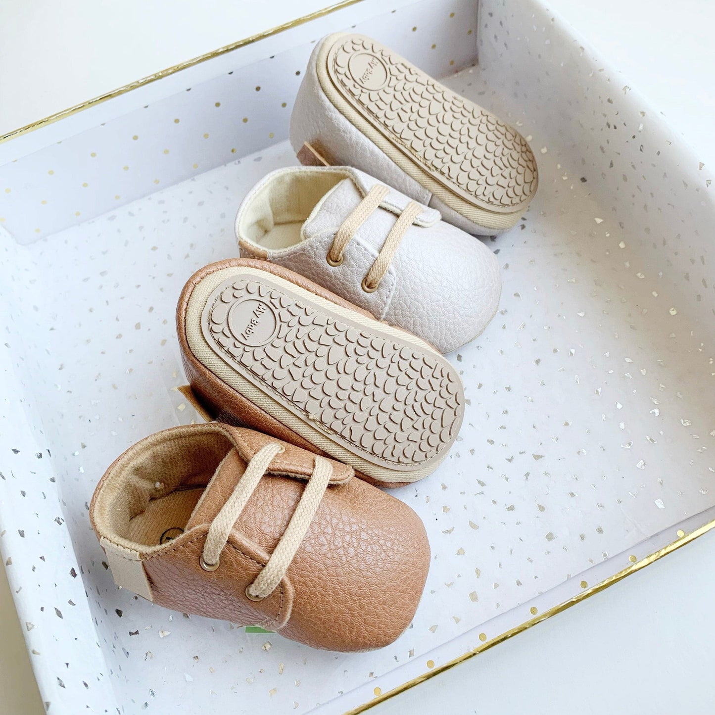 Baby Shoes - Faux Leather - First Walkers - Pastel