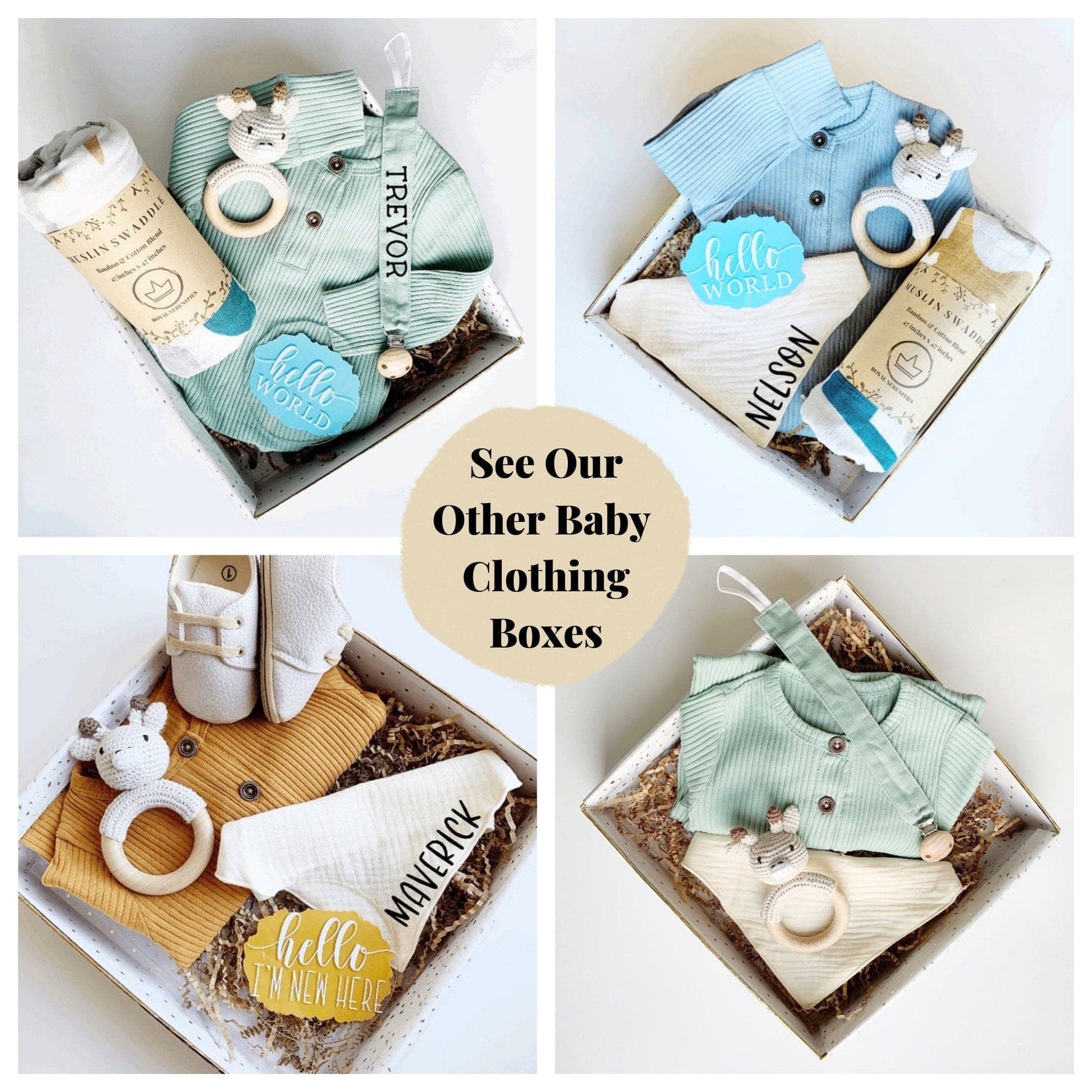 Gender Neutral Baby Gift Box Set - Grey Baby Blanket, Soother Clip and Shoes.