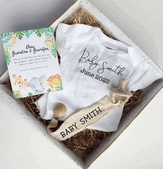 Pregnancy Announcement for Grandparent, Aunt, Uncle, Family, Friends and Godparents - Personalized.