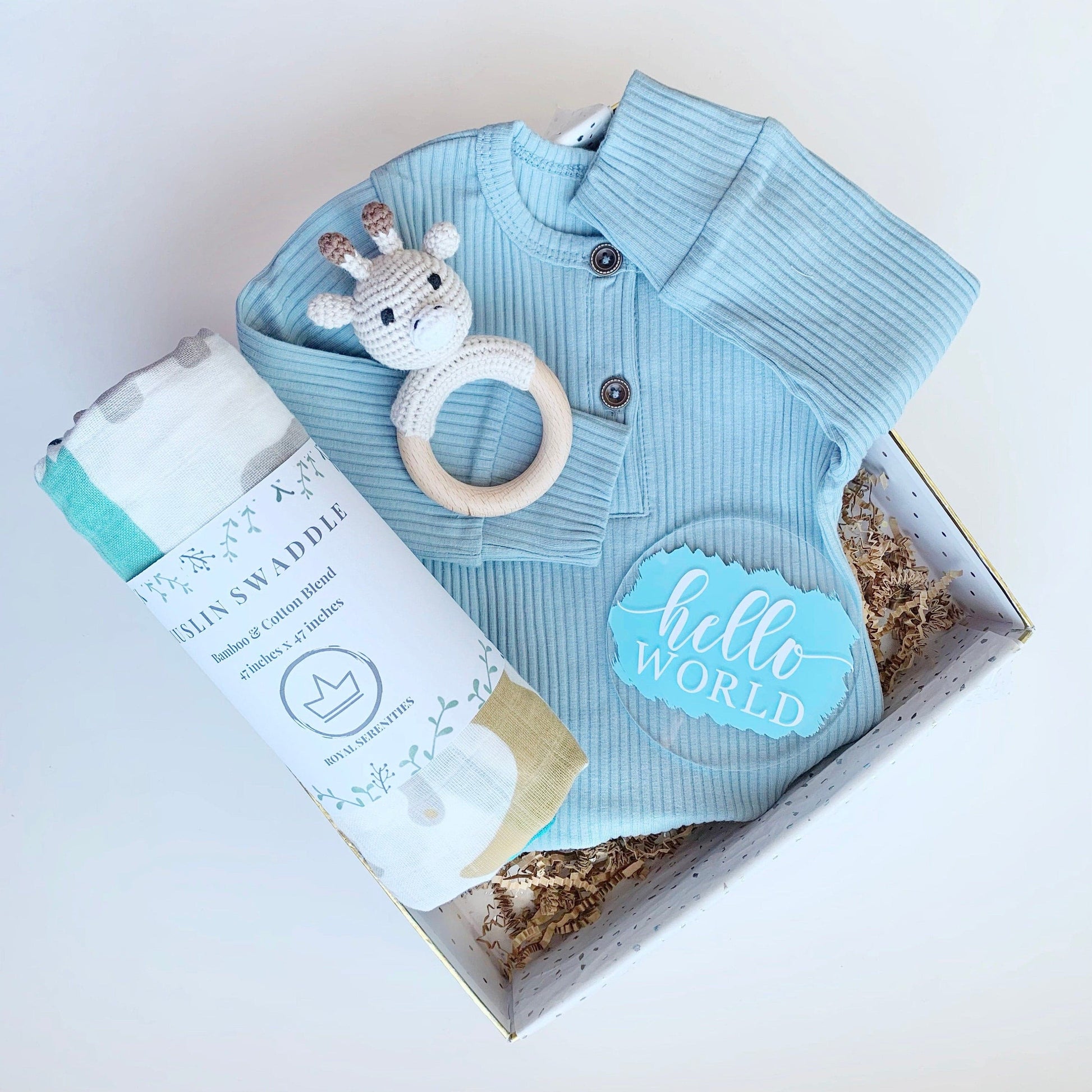 Baby Gift Box, Boy Baby Gift, Baby Shower Gift Basket, Gender Reveal kit, Baby Boy Present, New Baby Gift Set, Newborn Gift box, announce.