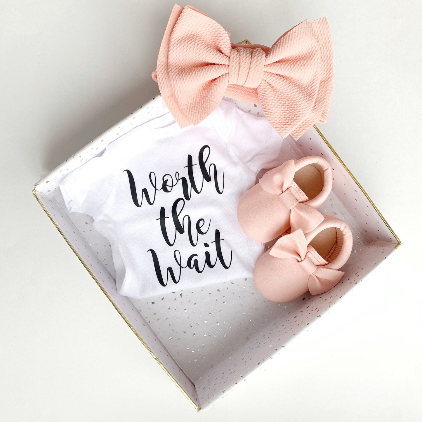 Pink Baby Girl Gift - Baby Bow and Baby Bow Shoes