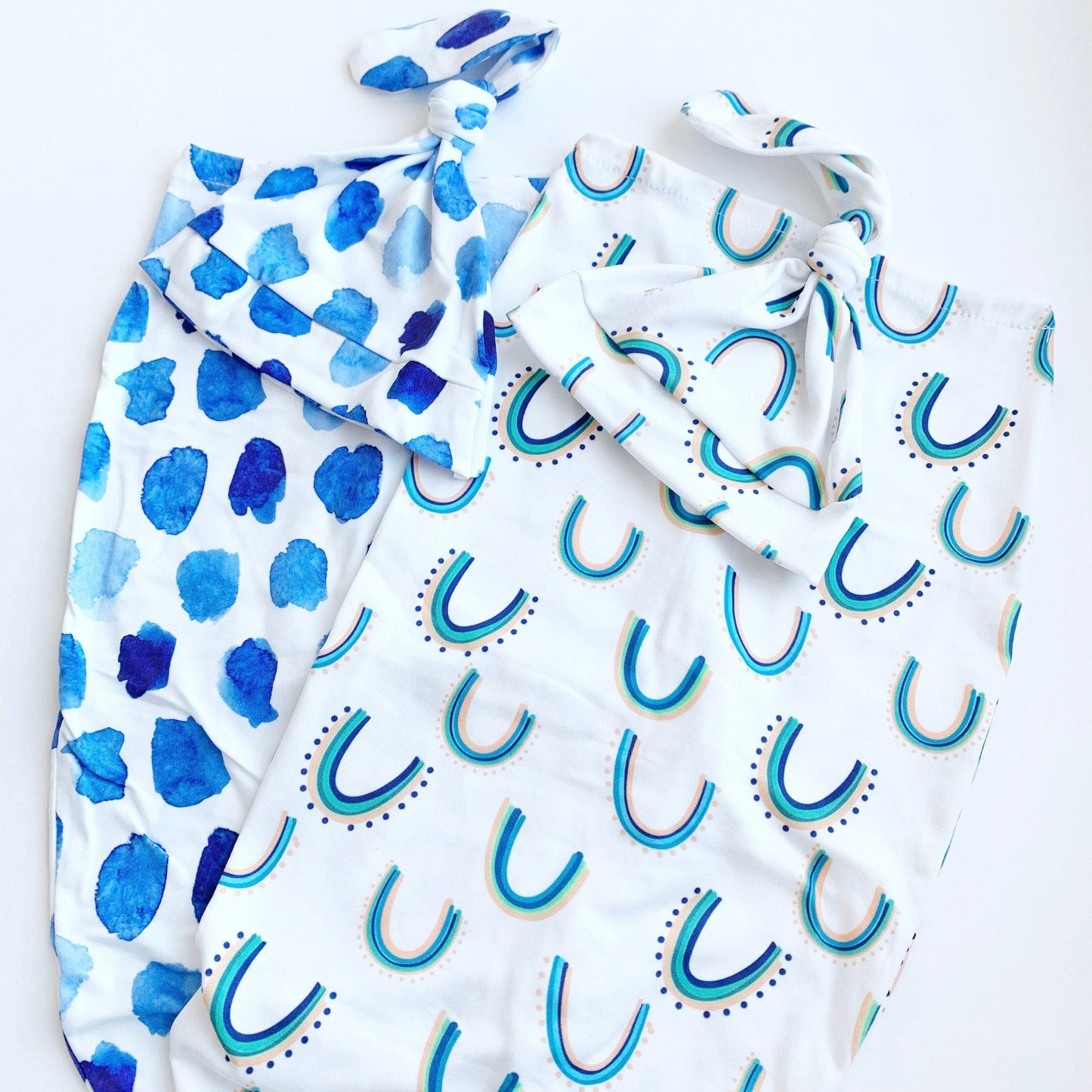 Baby Swaddle sack - Green Rainbow