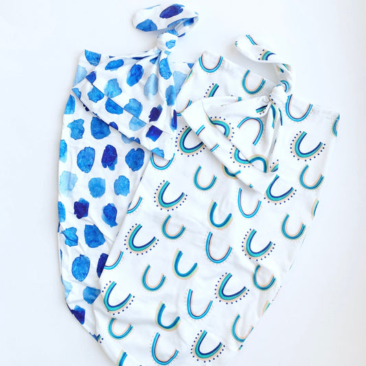 Baby Swaddle sack - Green Rainbow