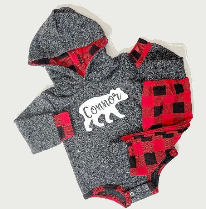 Buffalo Plaid Baby Christmas Gift Box - Personalized