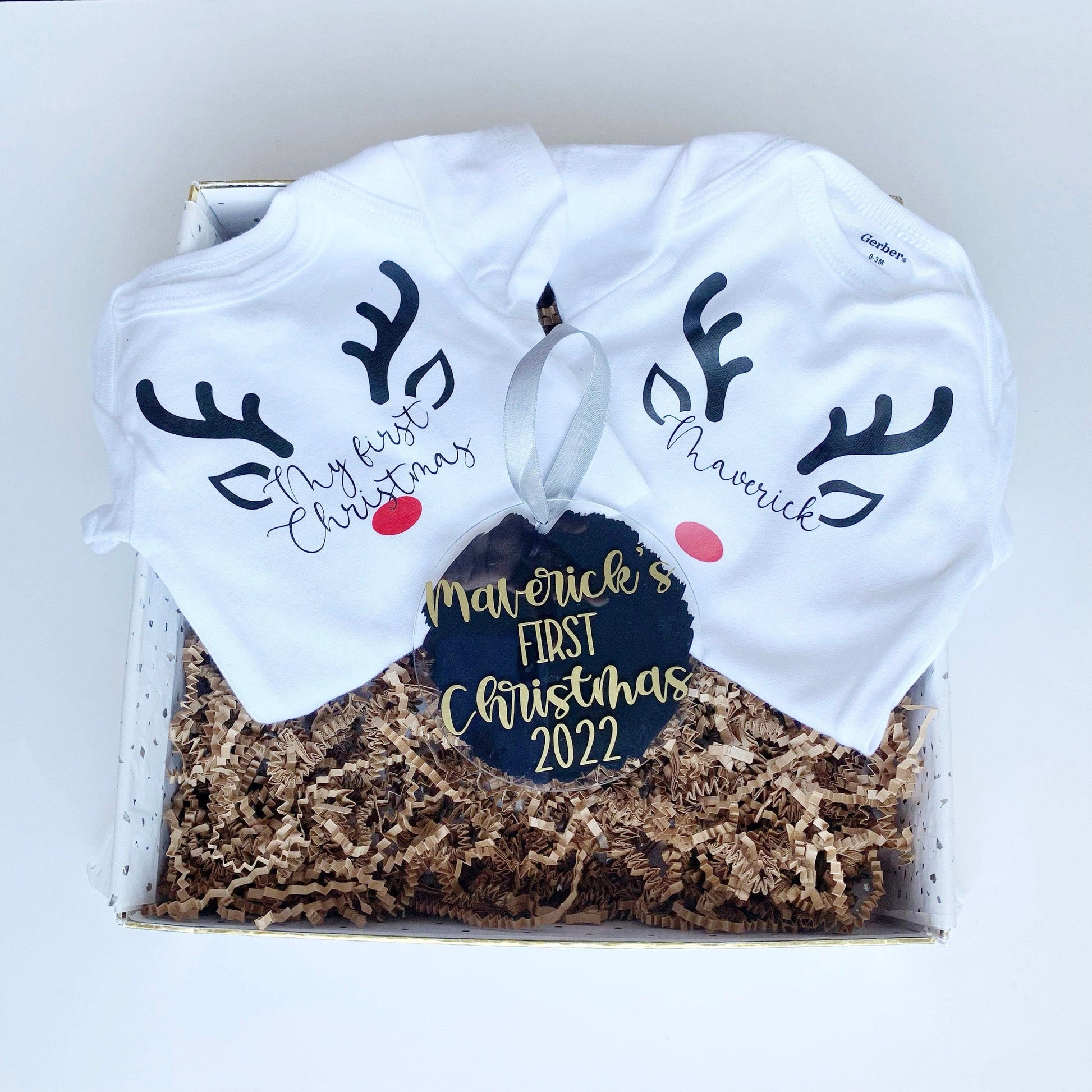 Baby Christmas Outfit, Personalized Baby Ornament Stocking Stuffer, Baby Christmas Shirt, Custom Baby Xmas outfit Holiday Onesie®.