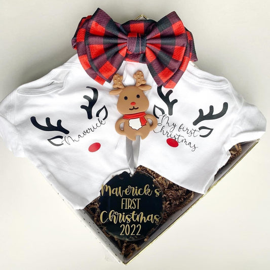 Baby Christmas Outfit, Personalized Baby Ornament Stocking Stuffer, Baby Christmas Shirt, Custom Baby Xmas outfit Holiday Onesie®.