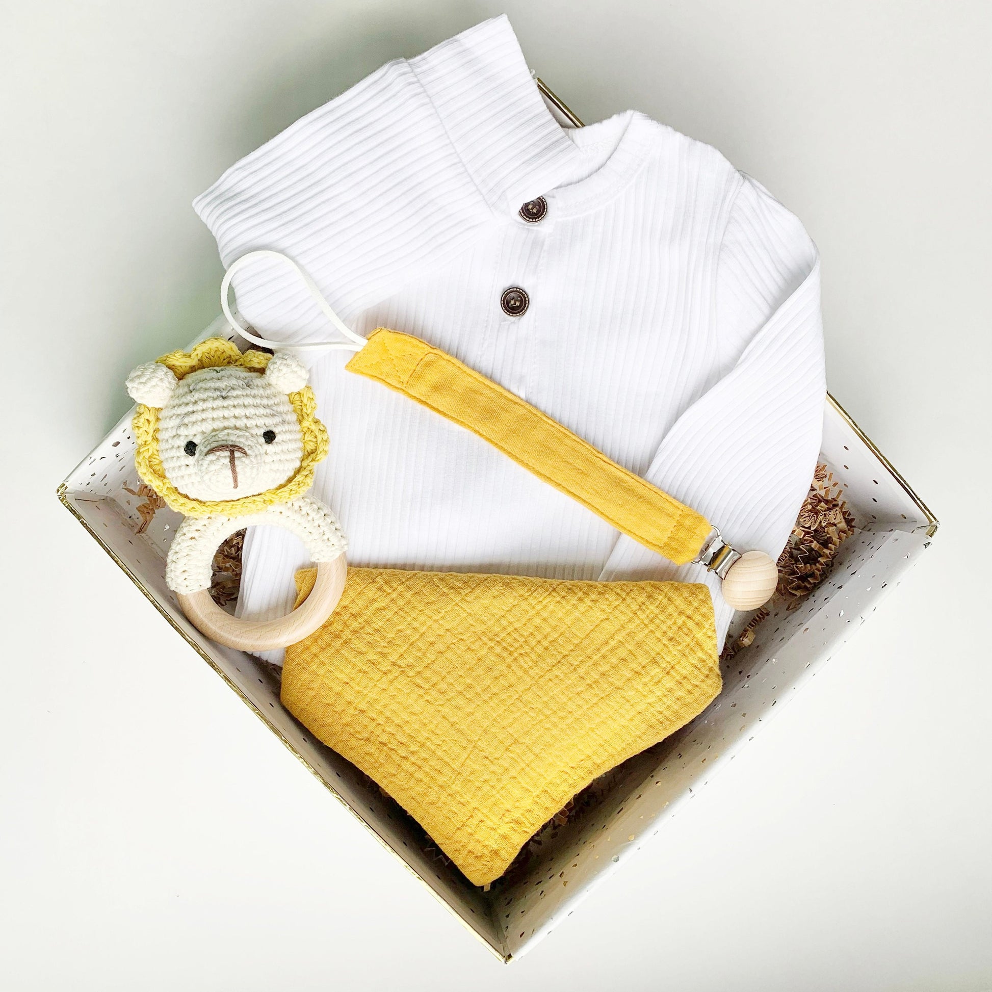Lion Baby Gift - Gender Neutral Yellow - Custom.