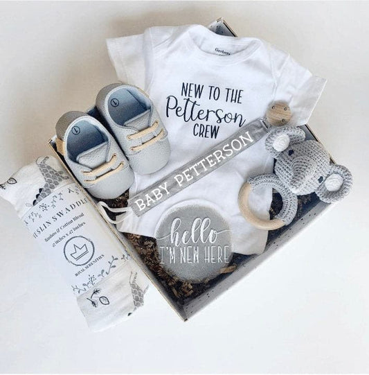 Elephant Baby Gift - Gender Neutral Grey.
