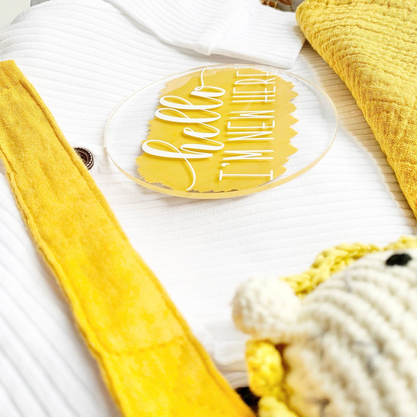 Lion Baby Gift - Gender Neutral Yellow - Custom.
