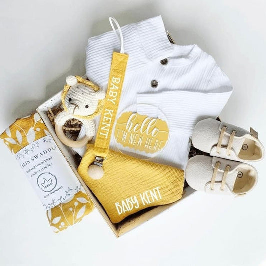 Lion Baby Gift - Gender Neutral Yellow - Custom.