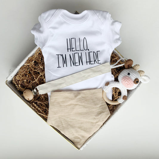 Cow Baby Gift - Gender Neutral Beige