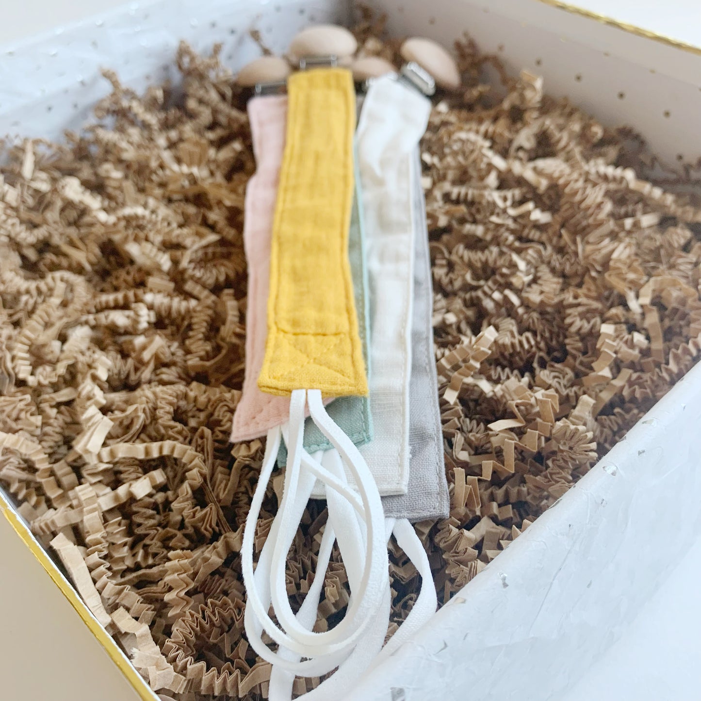 Custom Soother Clip - Beige, Pink, Orange, Green/Sage, Grey