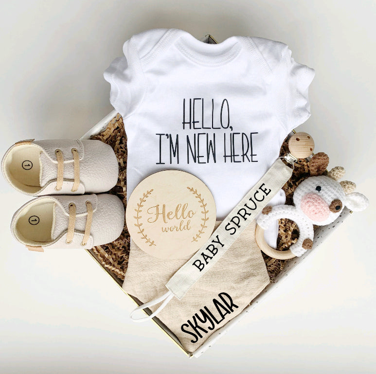 Cow Baby Gift - Gender Neutral Beige