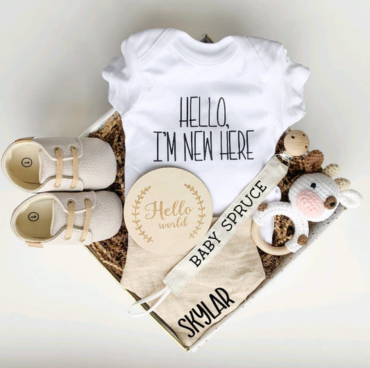 Cow Baby Gift - Gender Neutral Beige