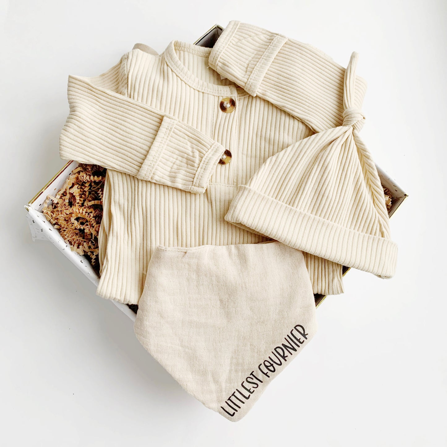 Custom Coming Home Baby Outfit Gift - Gender Neutral Beige