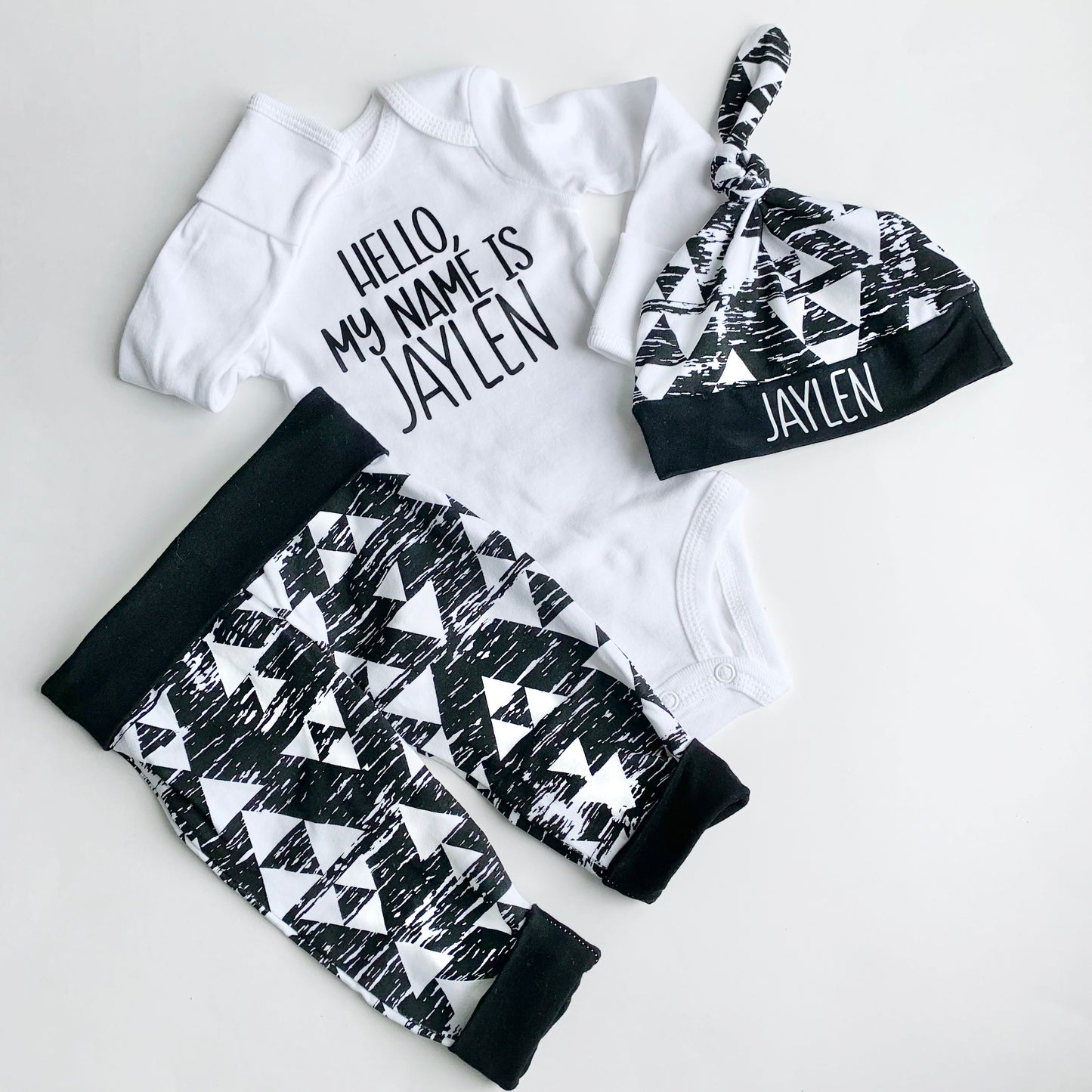 Hello, My Name is - custom newborn take home Outfit