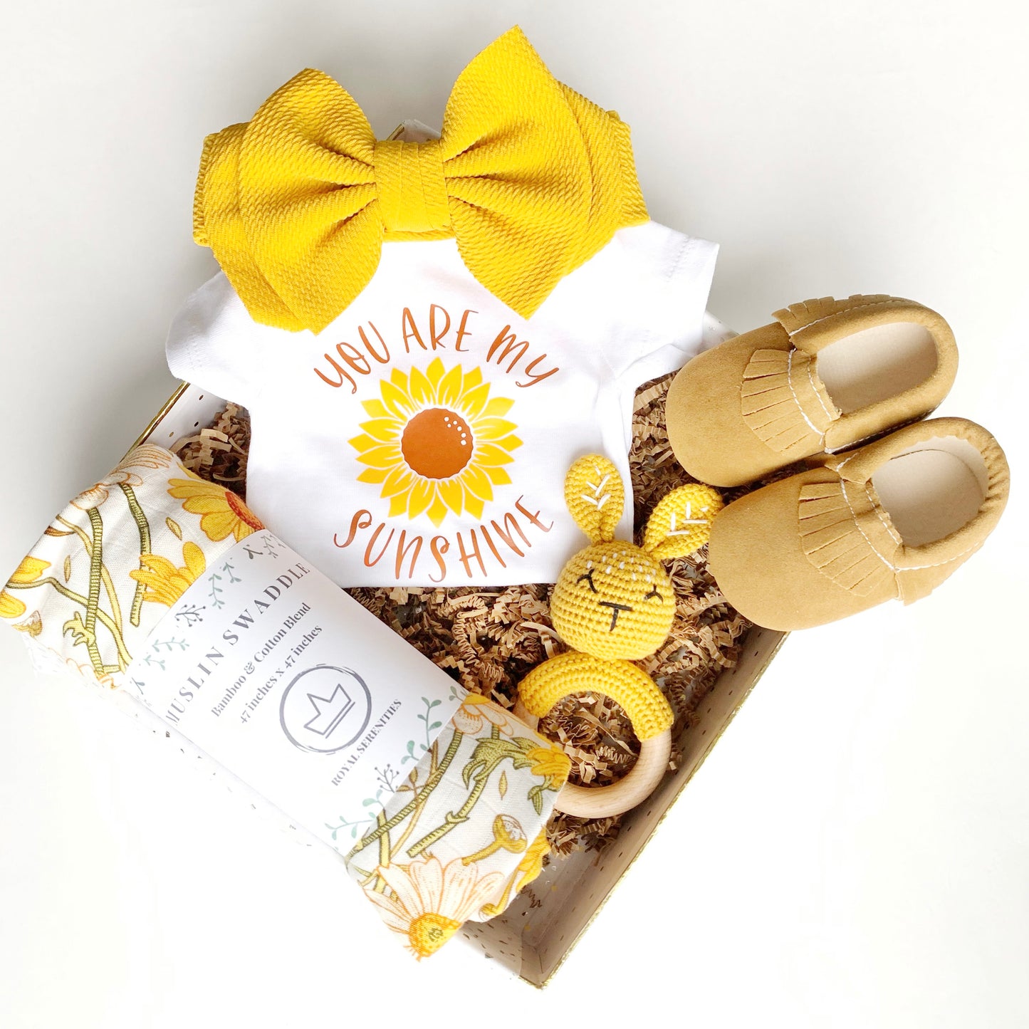 Personalized Memory Keepsake Box, Baby Girl Shower Gift, You are my Sunshine, Custom Newborn Woodland Floral Baby Gift, Unique New Baby Gift