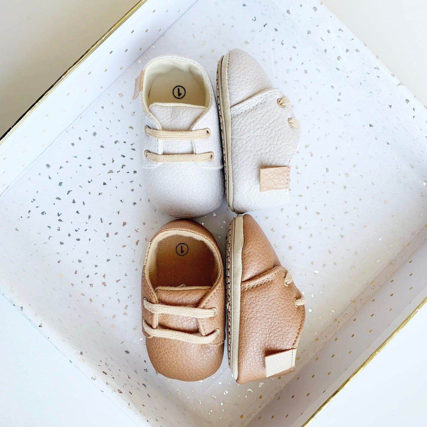 Baby Shoes - Faux Leather - First Walkers - Pastel