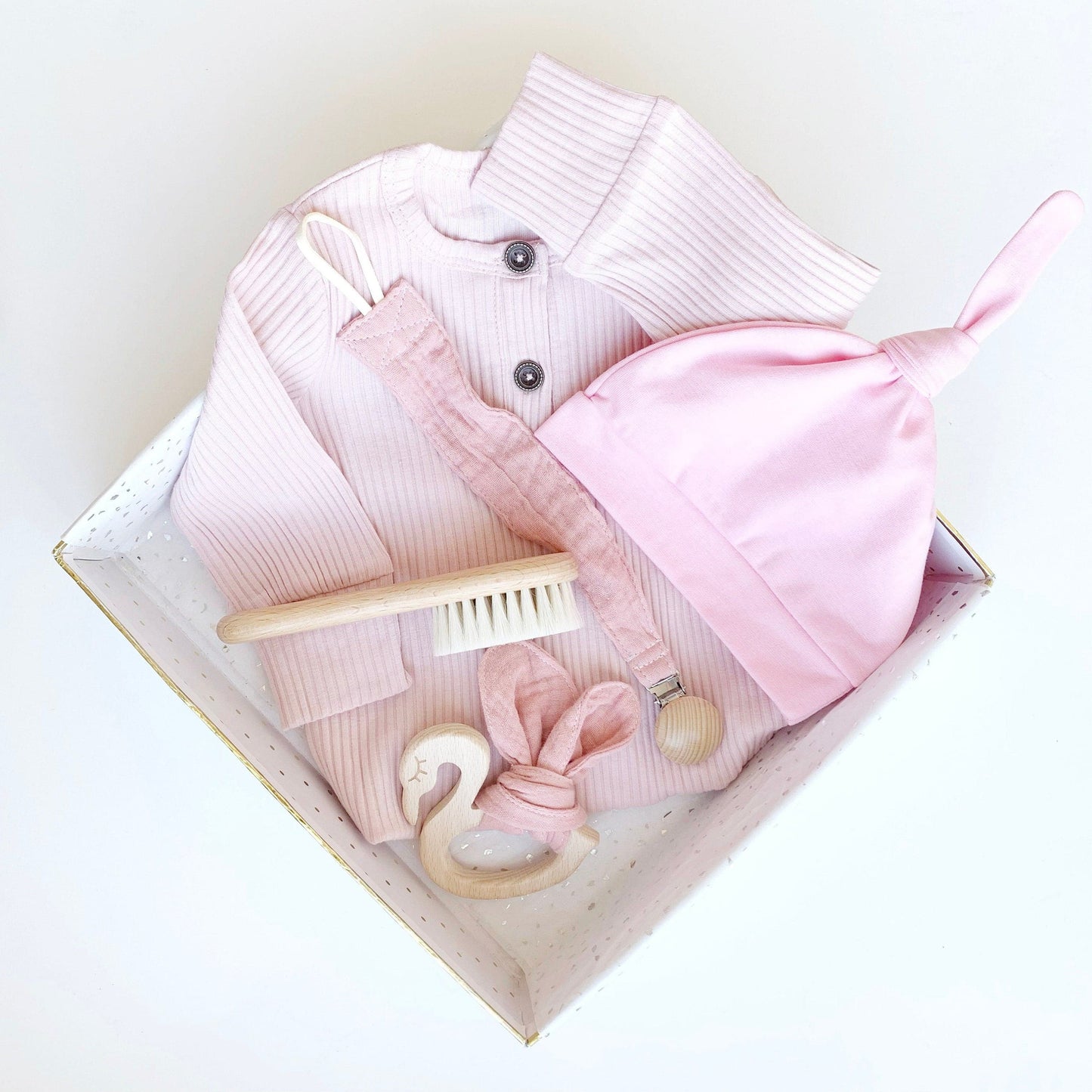 Baby Girl Gift Personalized, Box Set, Pink Baby Shower Gift basket, Custom Name hat, Going home outfit, flamingos, Custom Girl Clothing Gift.
