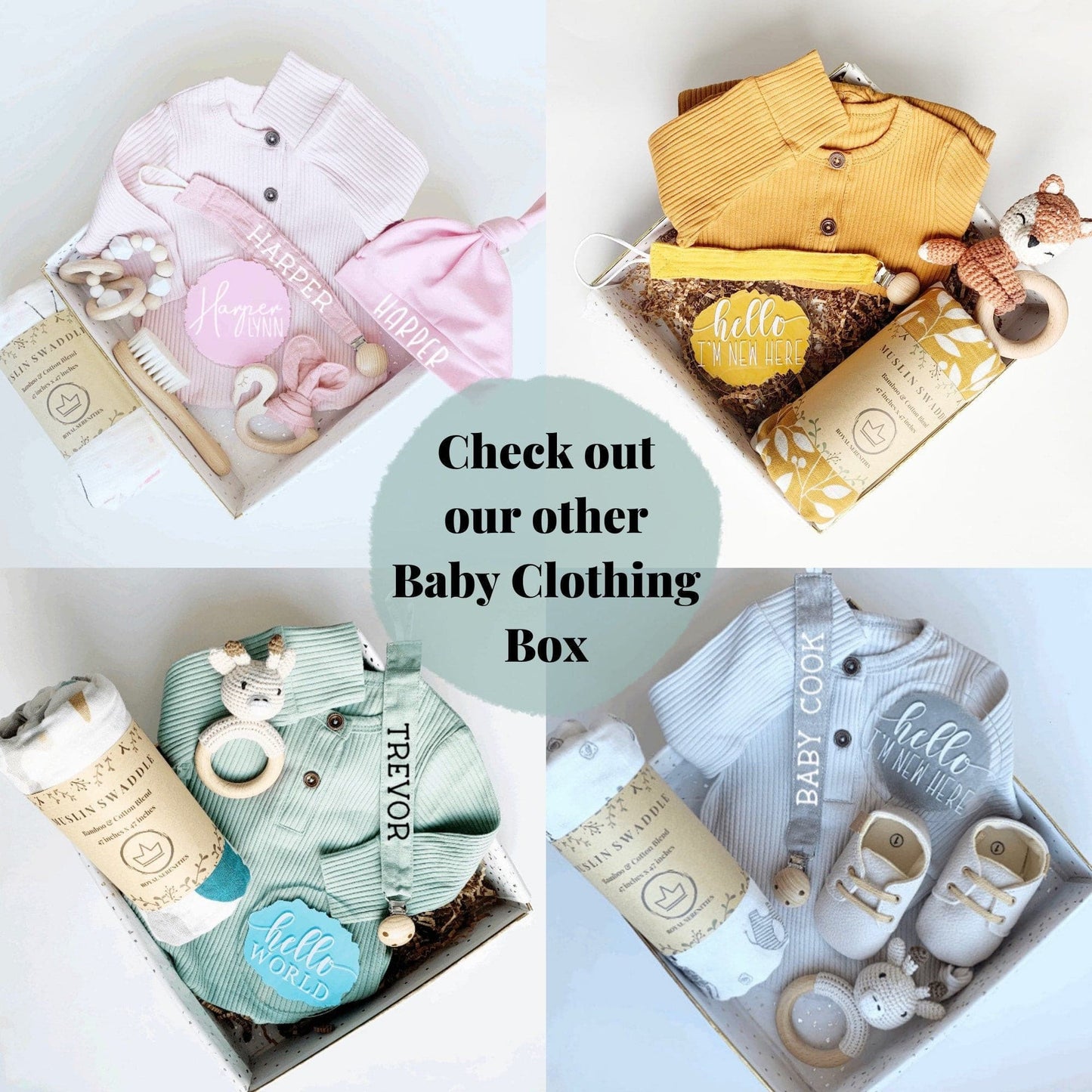 Baby Gift Box, Boy Baby Gift, Baby Shower Gift Basket, Gender Reveal kit, Baby Boy Present, New Baby Gift Set, Newborn Gift box, announce.