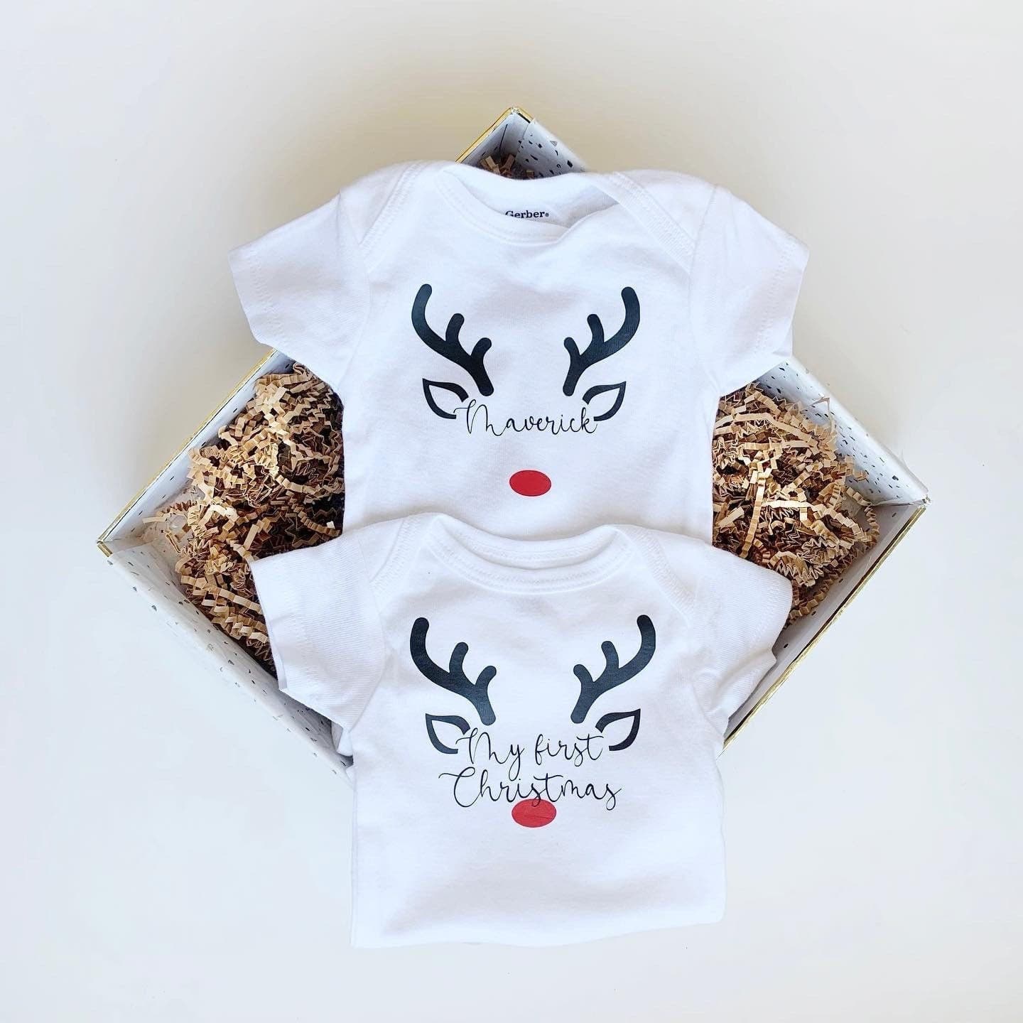 Baby Christmas Outfit, Personalized Baby Ornament Stocking Stuffer, Baby Christmas Shirt, Custom Baby Xmas outfit Holiday Onesie®.