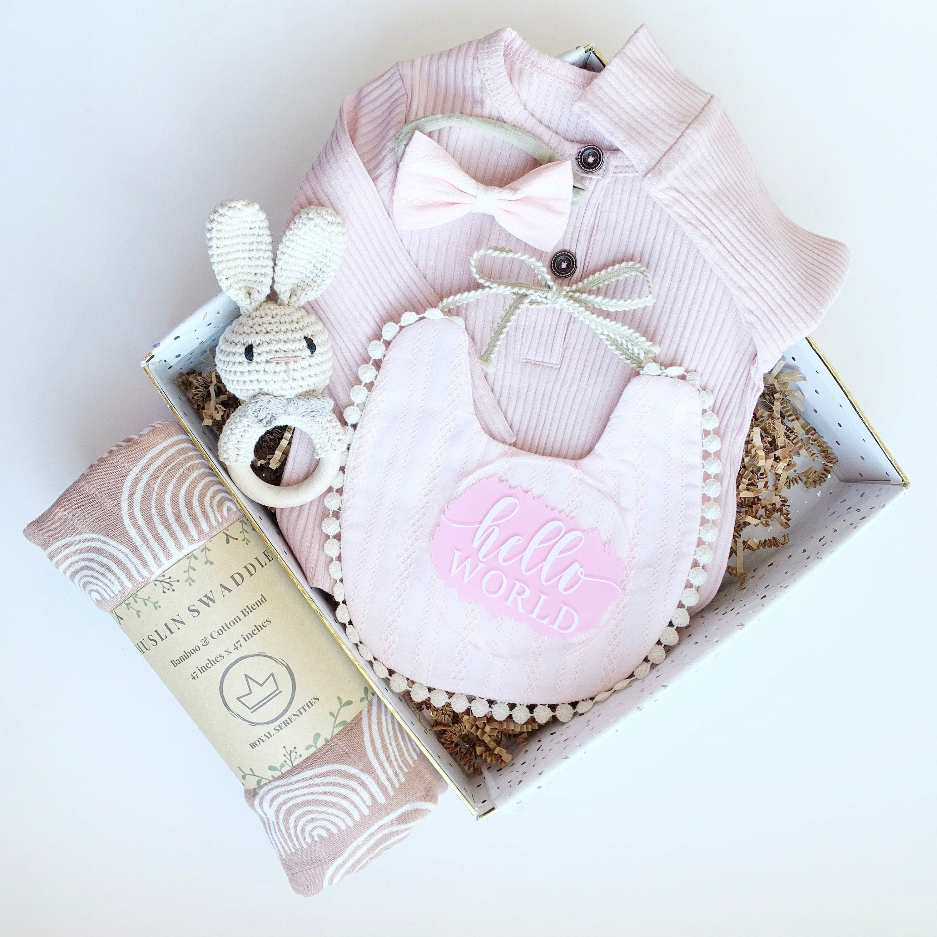 Personalised Elephant & Baby Girl Clothes Gift Set |Heavensent Baby Gifts