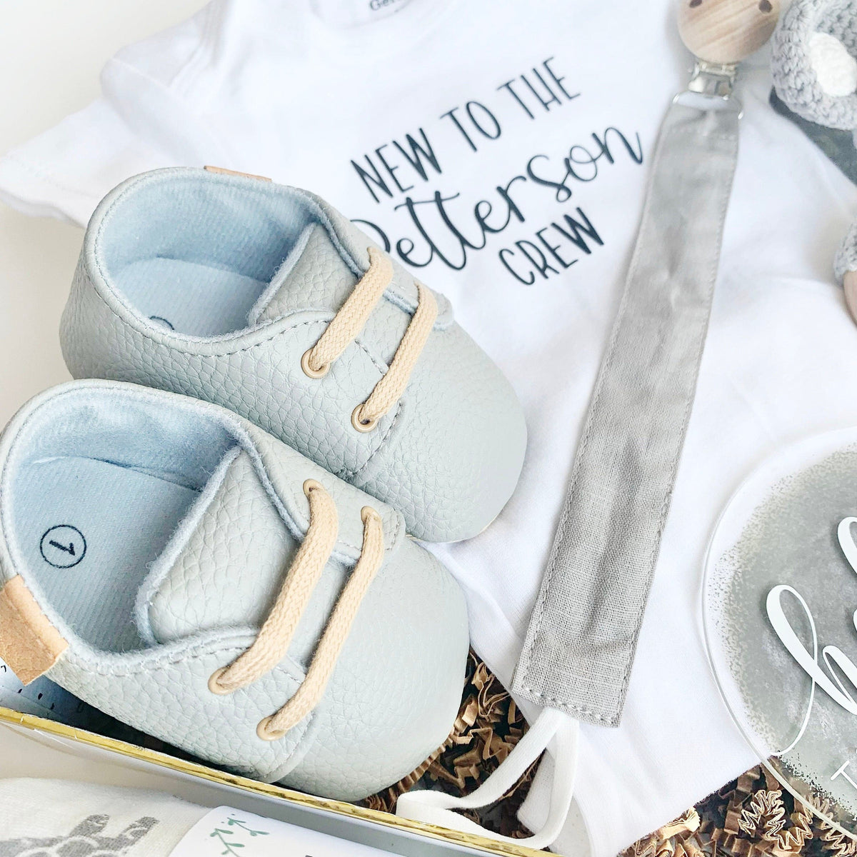 Grey Elephant Baby Shower Gift Basket Set- Gender Neutral Baby Box