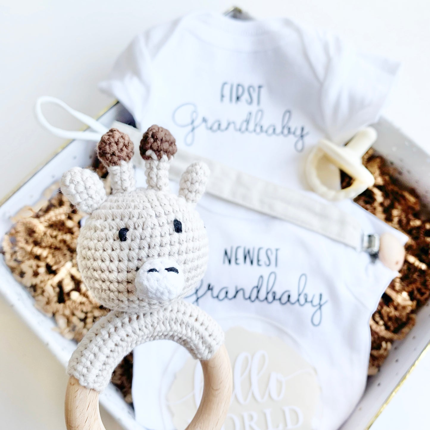 Promoted to Grandma, Grandpa - First Grandchild, newest grandbaby Pregnancy Announcement Box