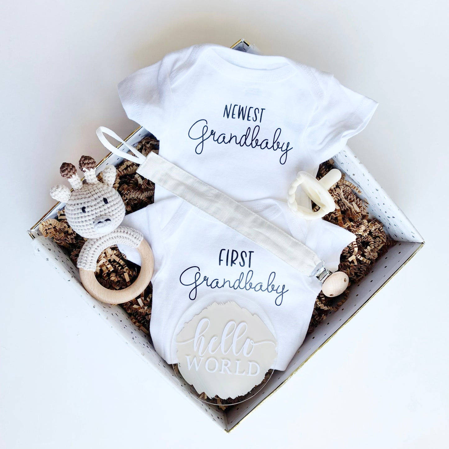 Promoted to Grandma, Grandpa - First Grandchild, newest grandbaby Pregnancy Announcement Box