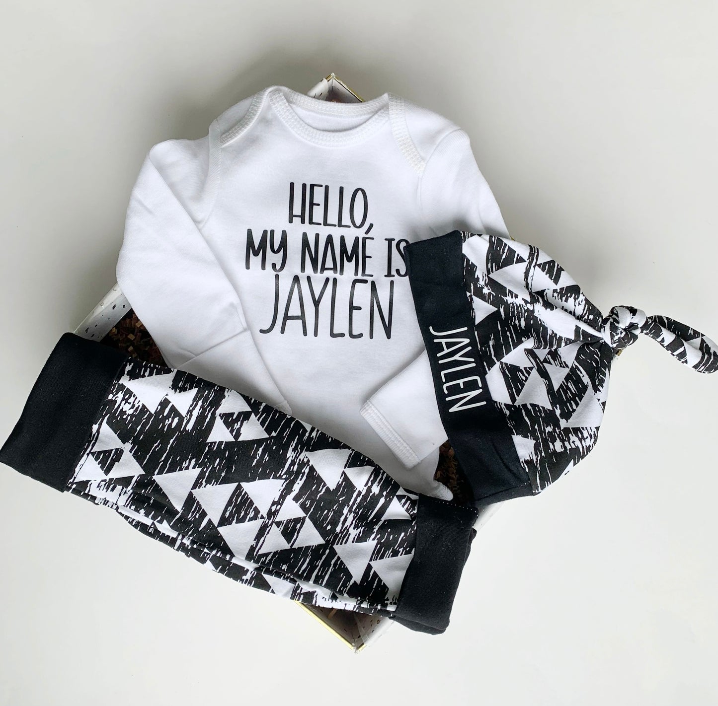 Hello, My Name is - custom newborn take home Outfit