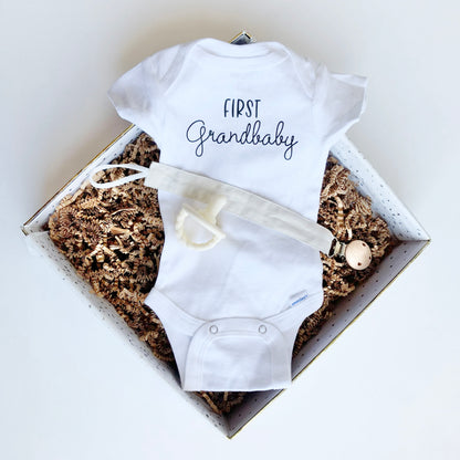 Promoted to Grandma, Grandpa - First Grandchild, newest grandbaby Pregnancy Announcement Box